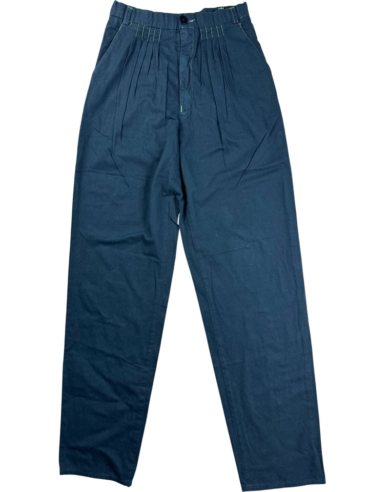 Black Pleated Trousers - W25 - Think Vintage ltd