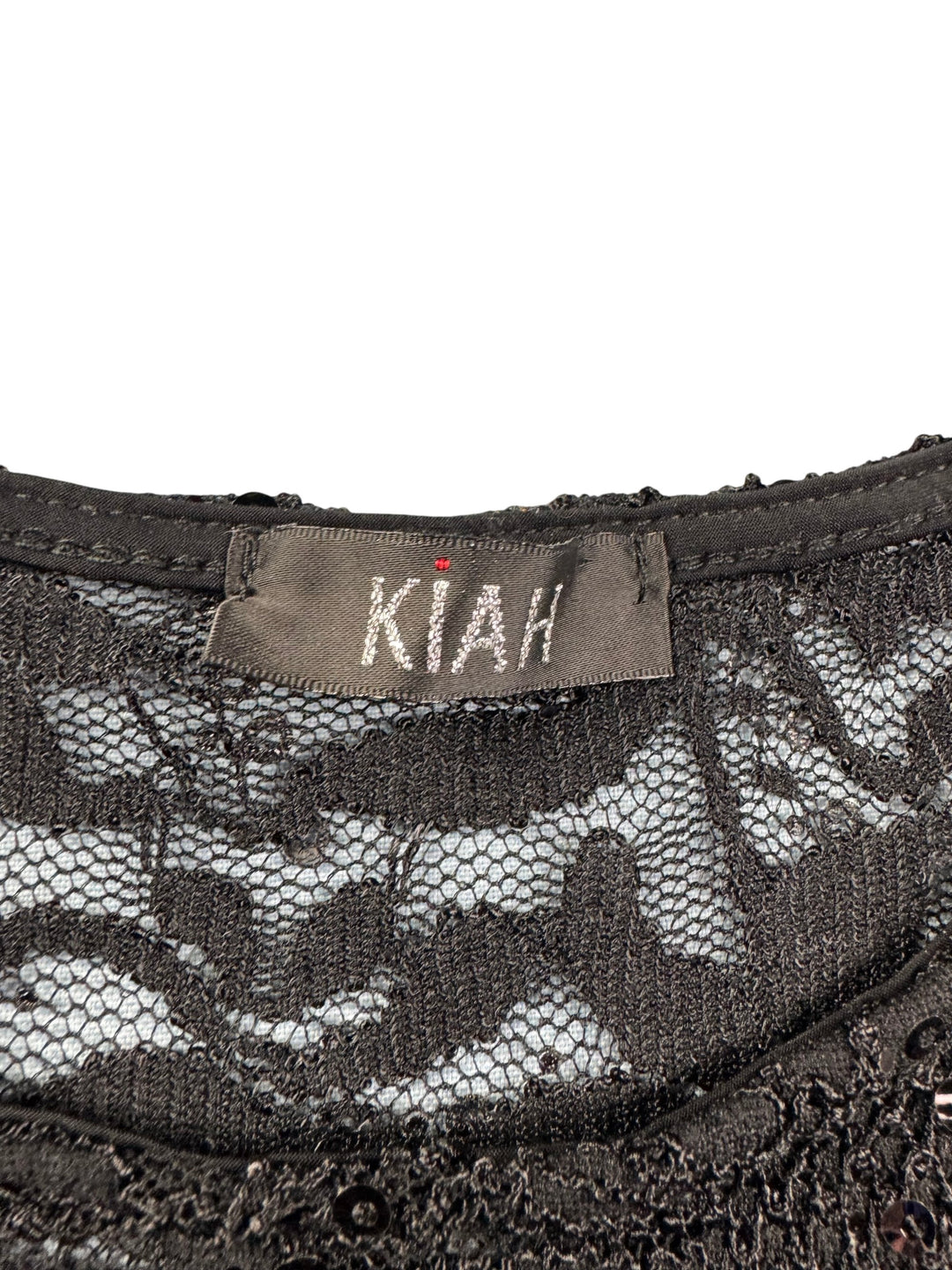 Black Sequin Lace Dress with Long Sleeves - S - Think Vintage Online Ltd