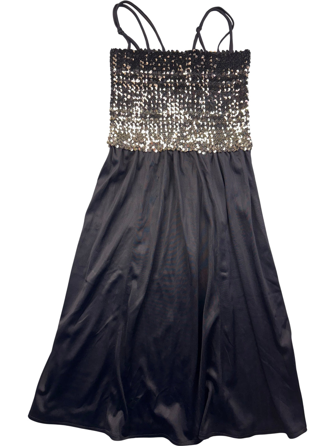 Black Sequin Spaghetti Strap Dress - S