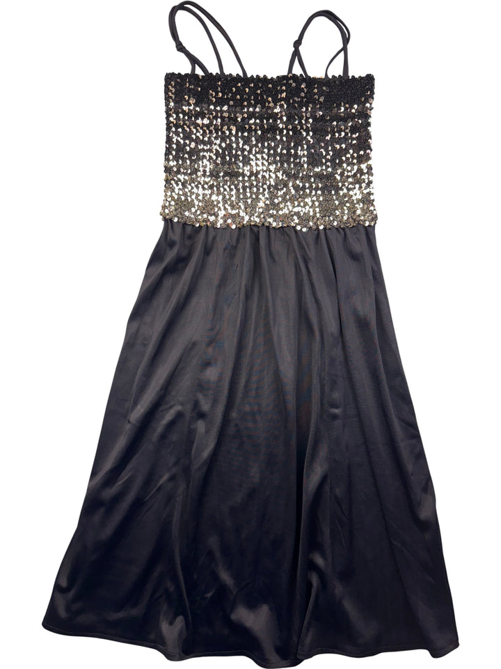 Black Sequin Spaghetti Strap Dress - S
