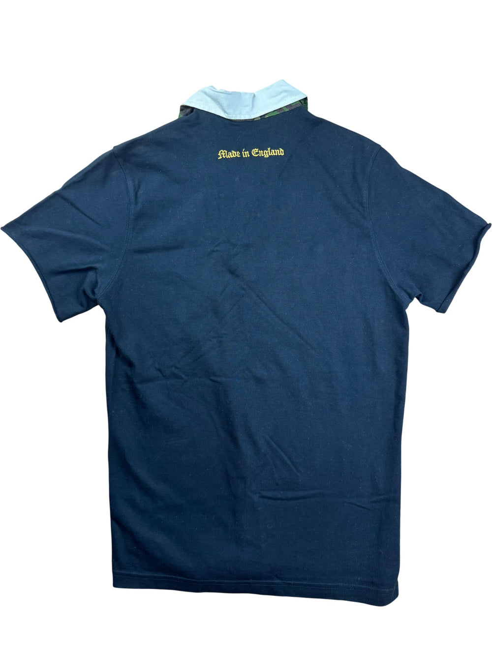 Black Short Sleeve Rugby Polo Shirt - M - Think Vintage ltd