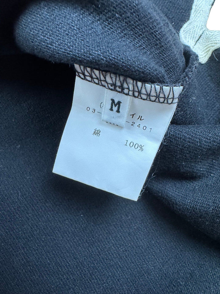 Black Short Sleeve Rugby Polo Shirt - M - Think Vintage ltd