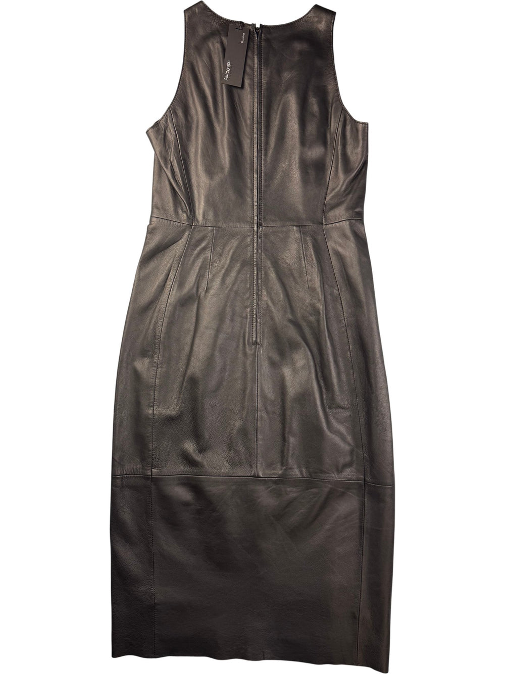 Black Sleeveless Leather Dress - S - Think Vintage ltd