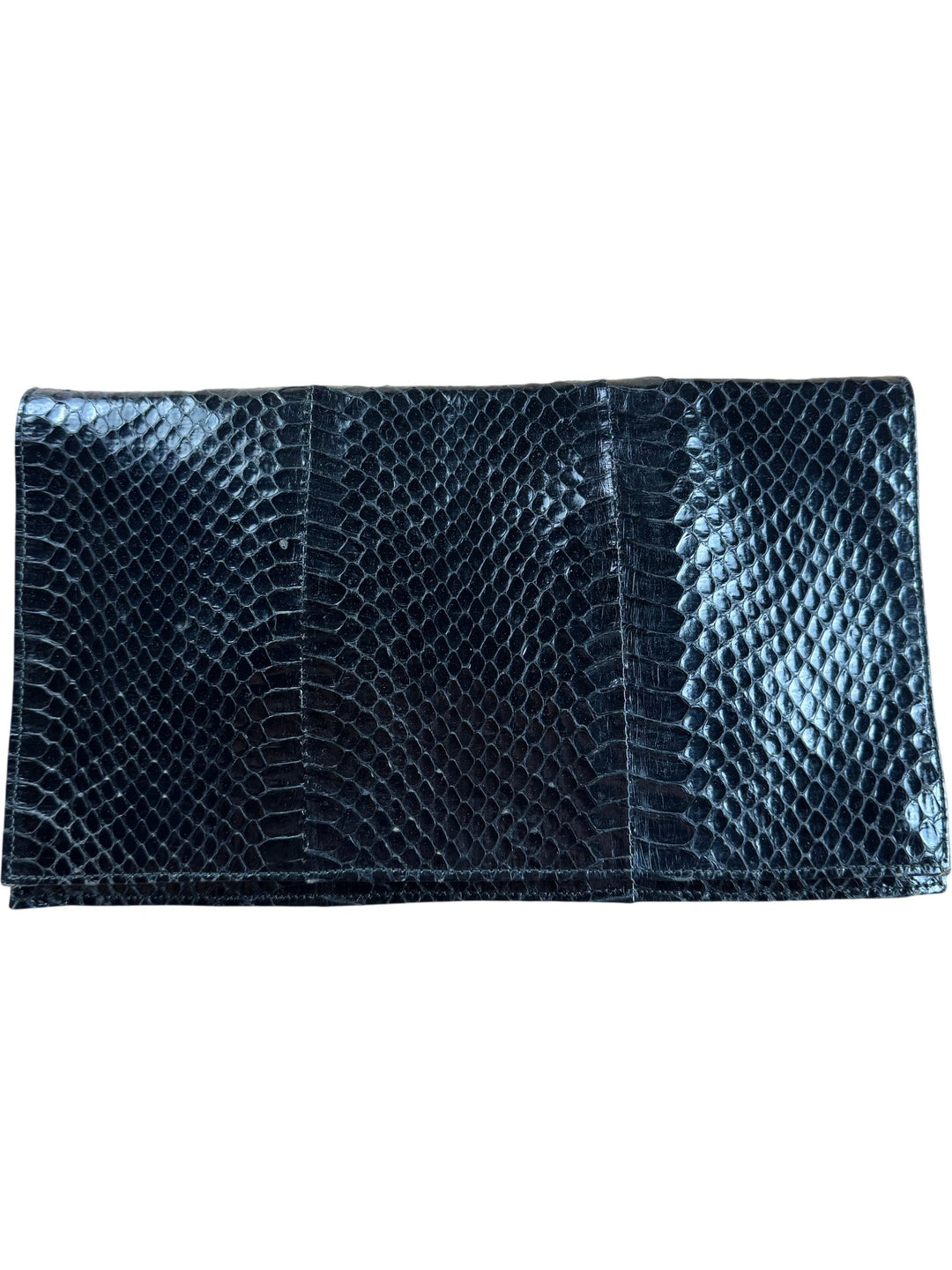 Black Snake Print Clutch Bag - Think Vintage ltd