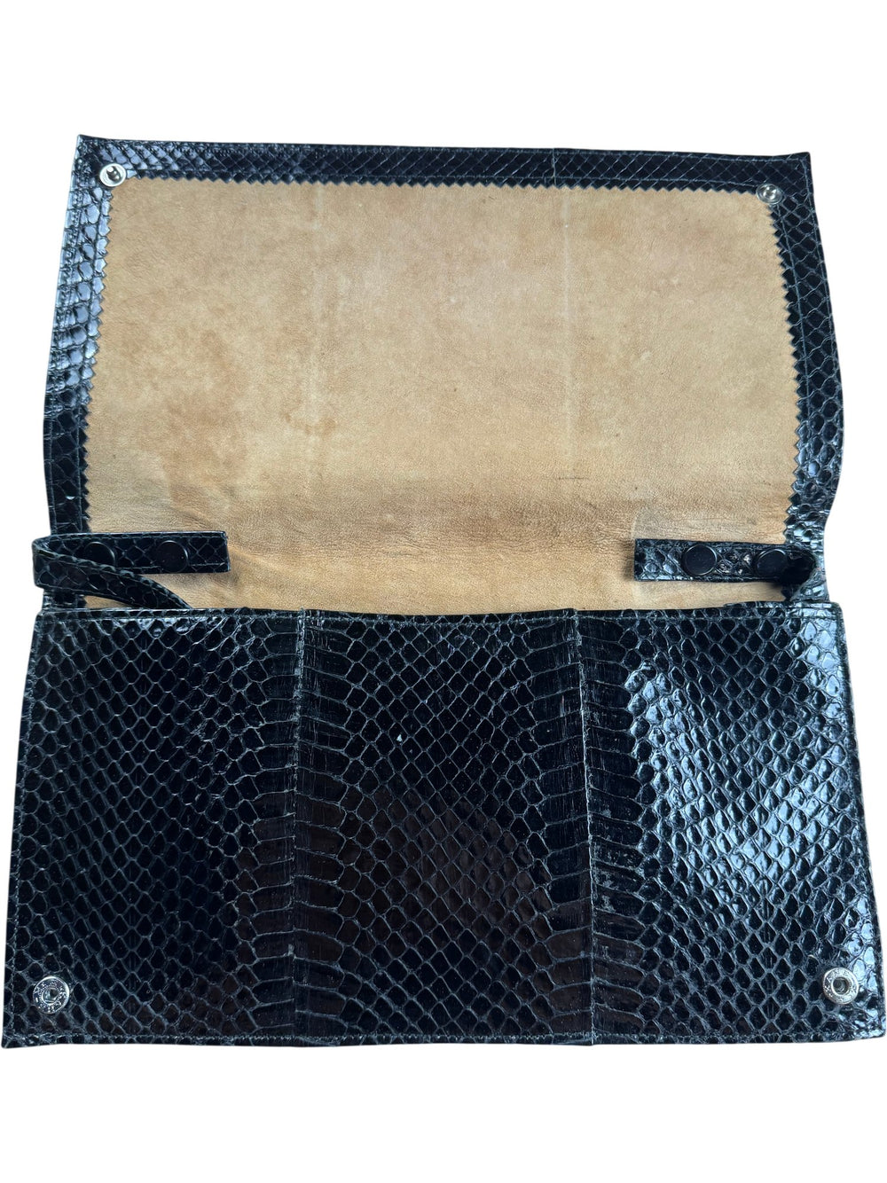 Black Snake Print Clutch Bag - Think Vintage ltd