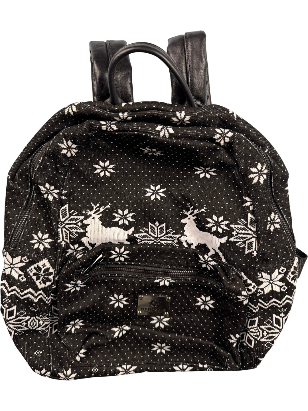 Black Snowflake Pattern Backpack - Think Vintage ltd