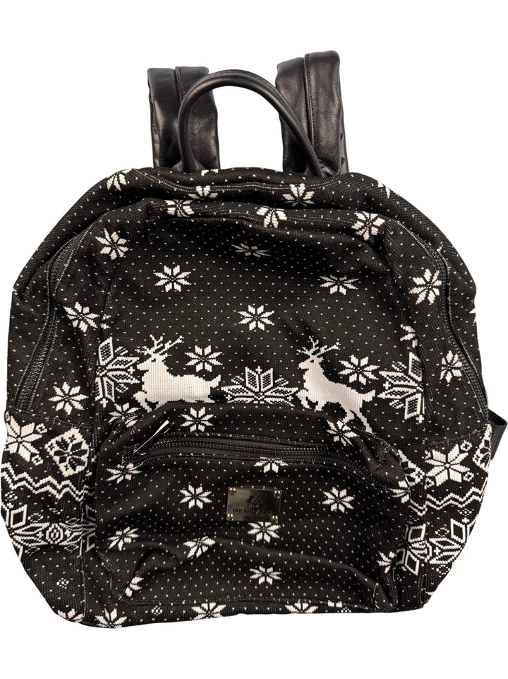 Black Snowflake Pattern Backpack - Think Vintage ltd
