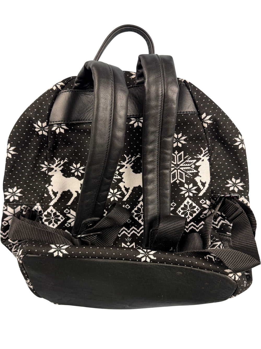 Black Snowflake Pattern Backpack - Think Vintage ltd