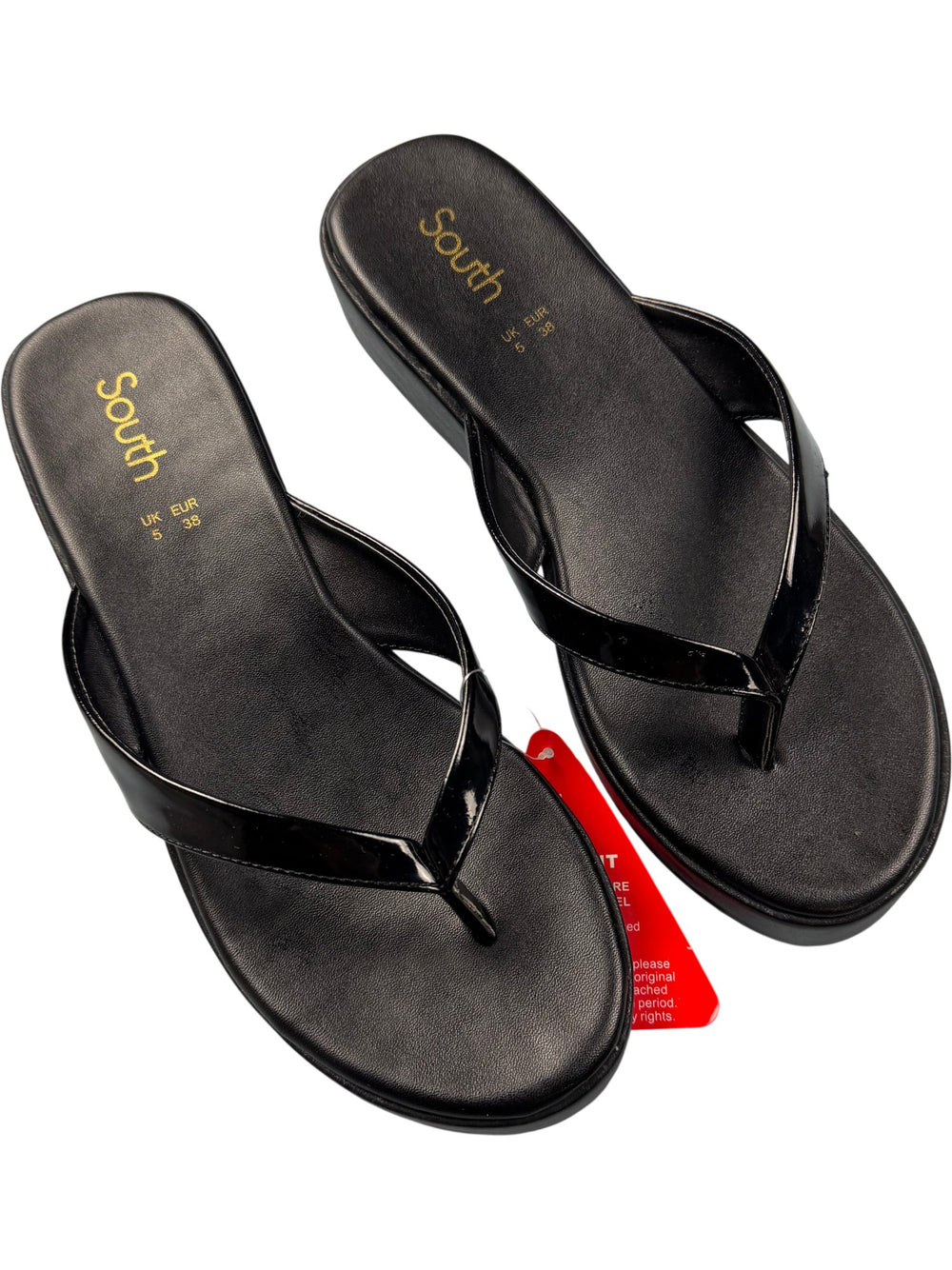 Black South Platform Sandals - Size 5 - Think Vintage ltd