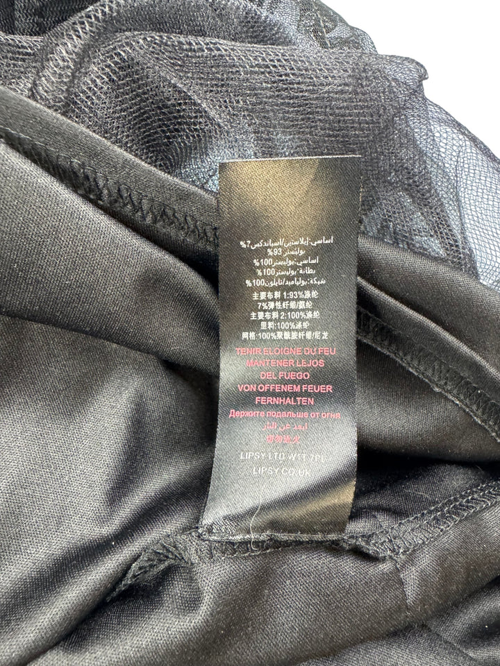 Black Spaghetti Strap Frill Mini Dress