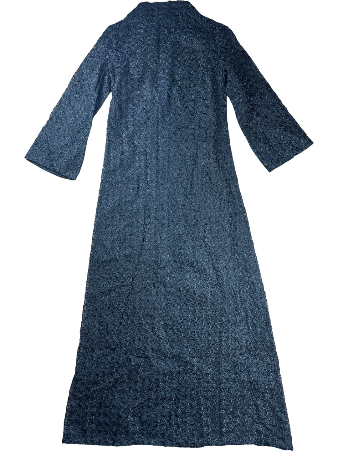 Black Textured Long Sleeve Dress - S - Think Vintage ltd