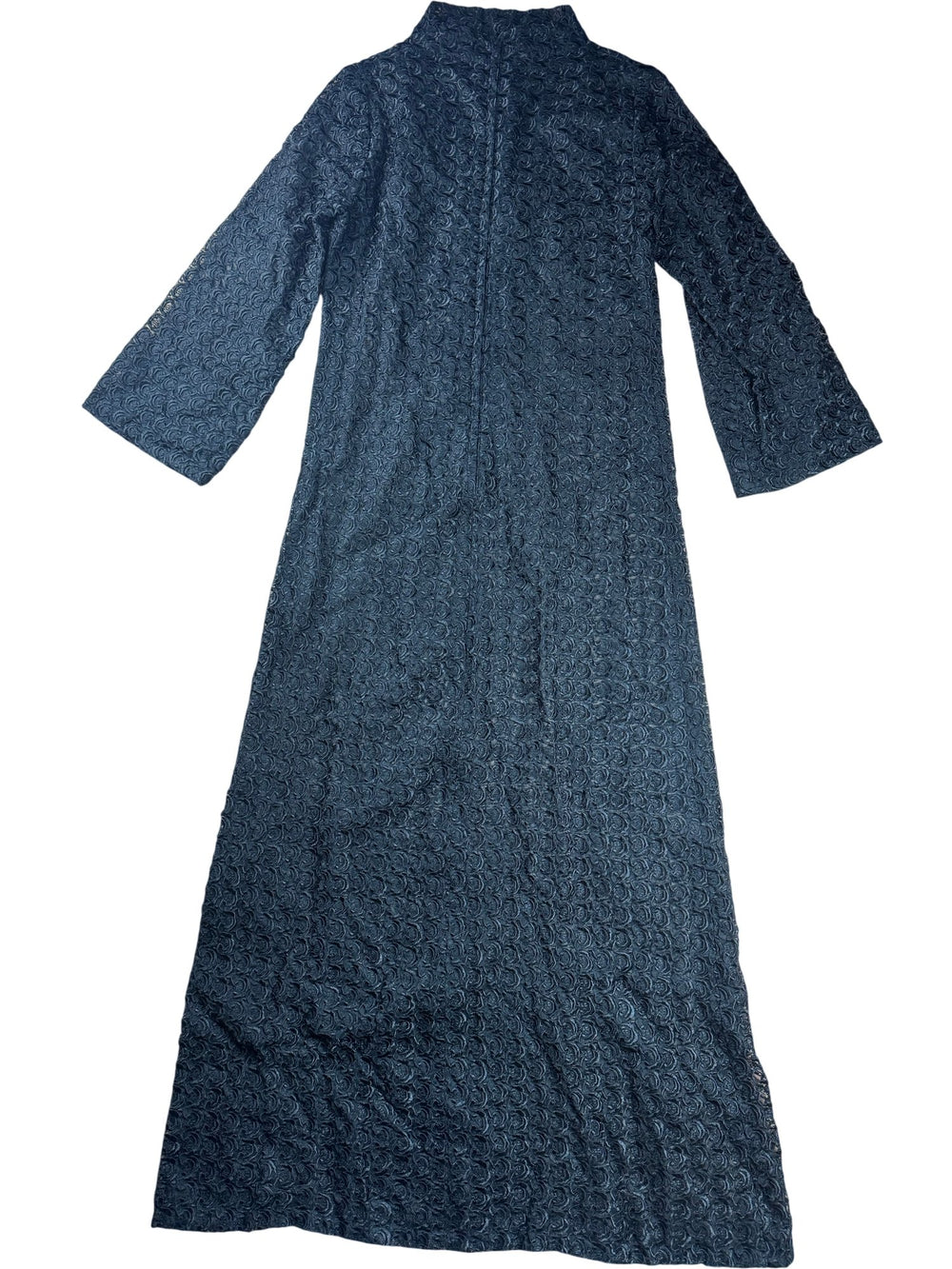 Black Textured Long Sleeve Dress - S - Think Vintage ltd