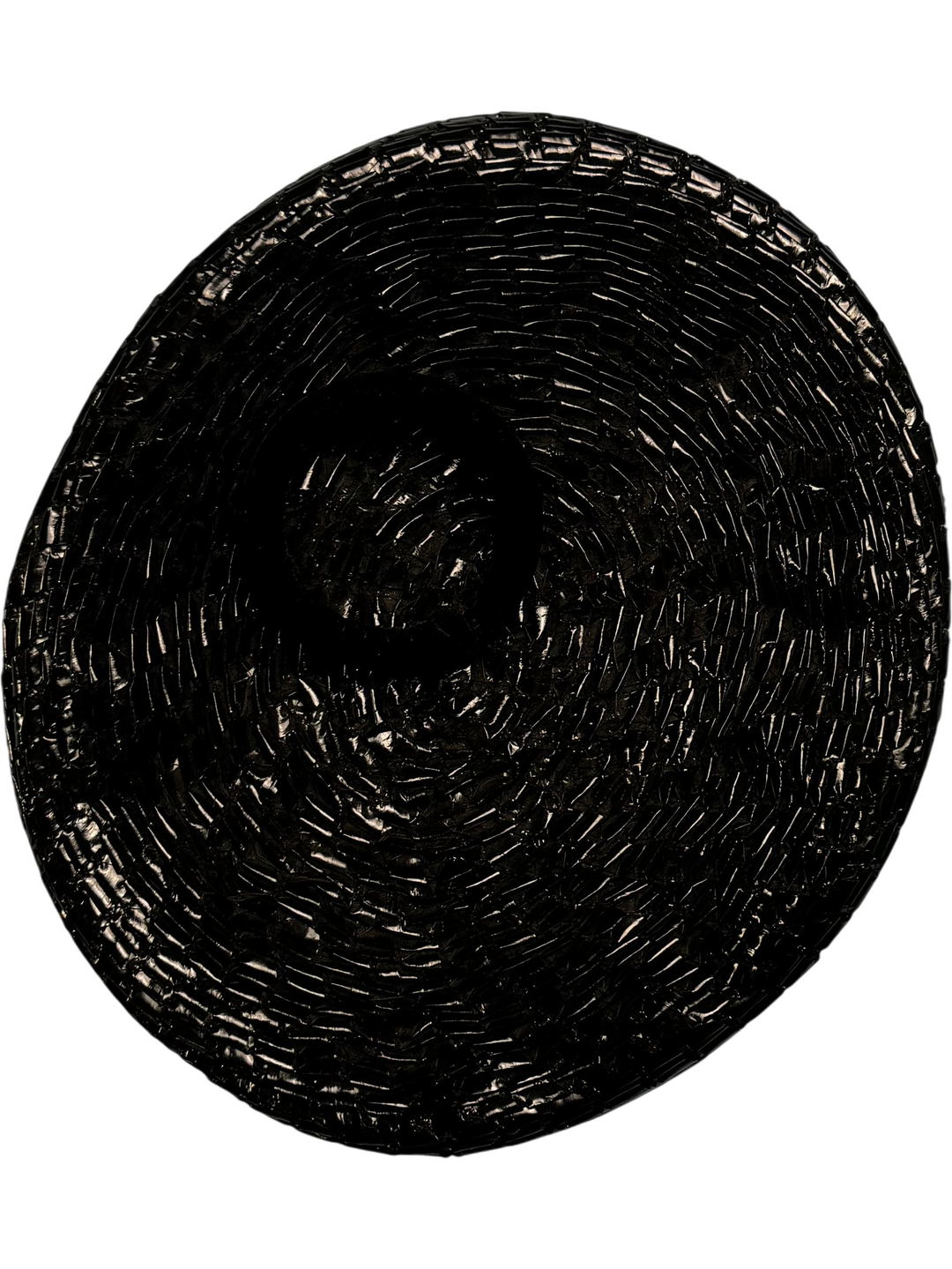 Black Textured Wide Brim Hat - Think Vintage