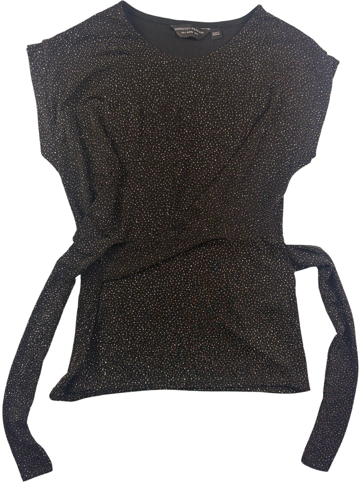 Black Tie-Waist Blouse - M - Think Vintage Online Ltd