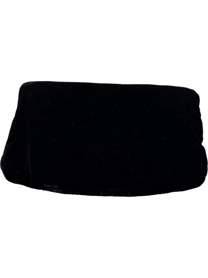 Black Velvet Evening Clutch Bag - Think Vintage