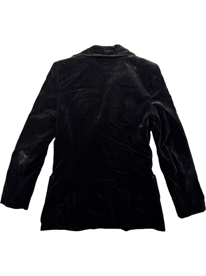 Black Velvet Suit Jacket - S - Think Vintage ltd