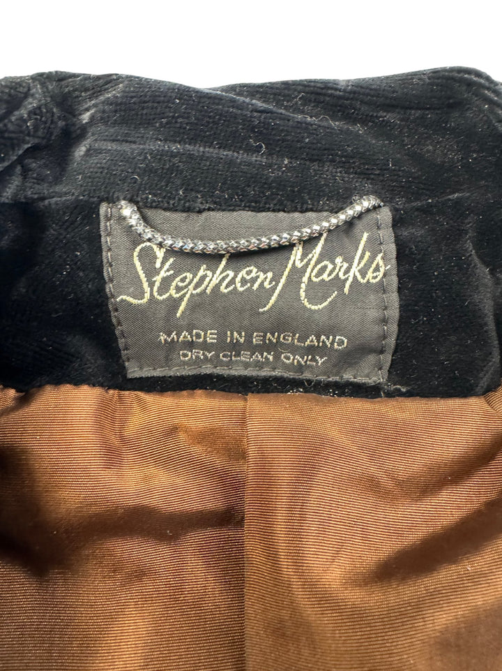 Black Velvet Suit Jacket - S - Think Vintage ltd