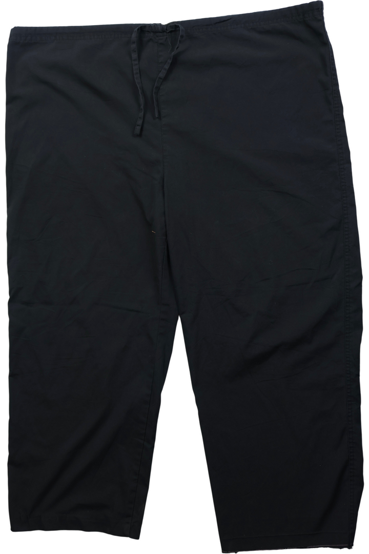 Black Workwear Drawstring Trousers - W40 L26 - Think Vintage Online Ltd