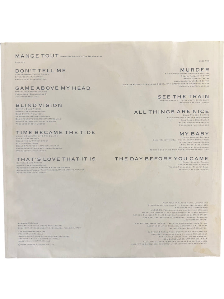 Blancmange Mange Tout Vinyl Album - Think Vintage