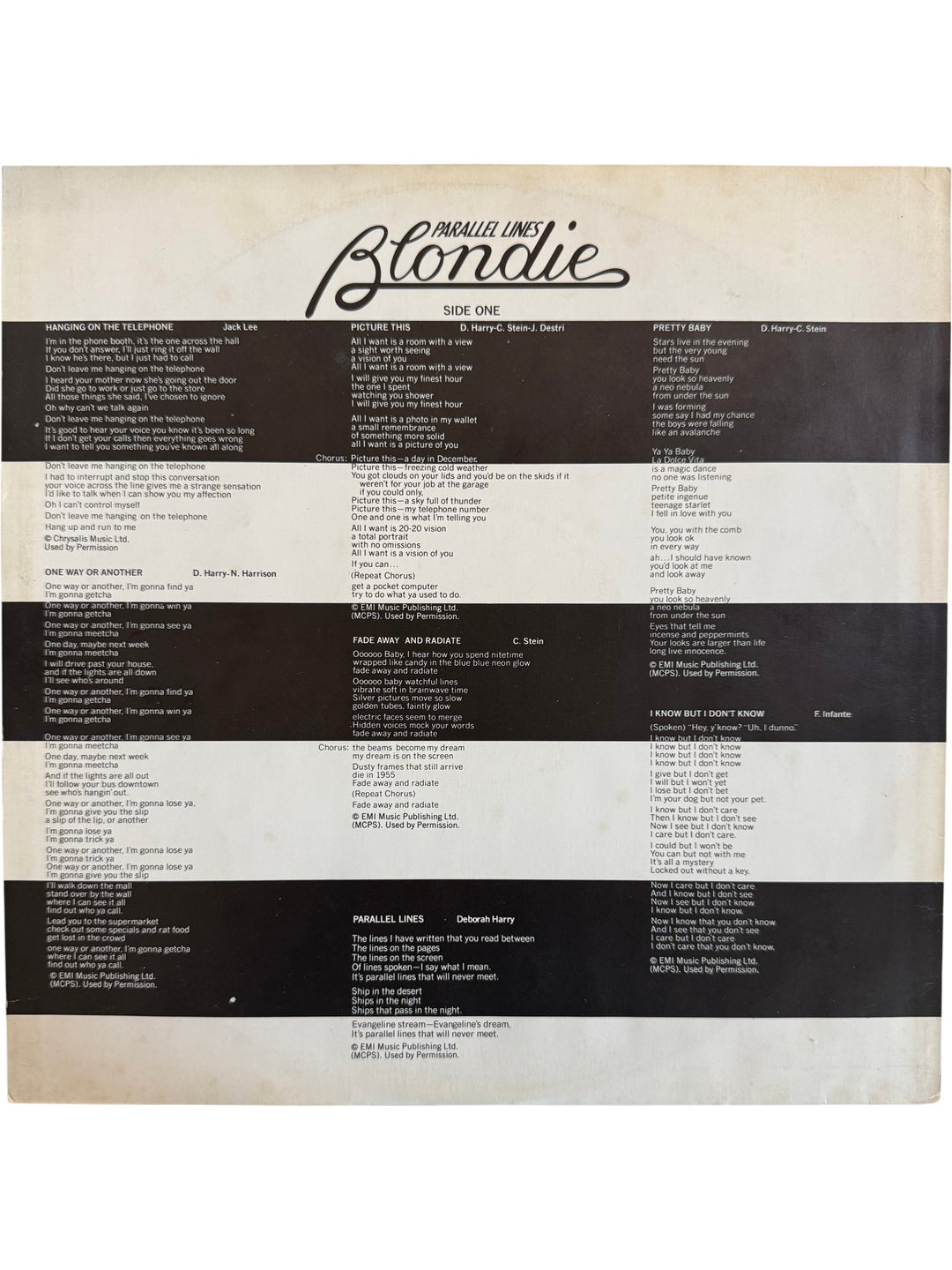 Blondie Parallel Lines Vinyl Record