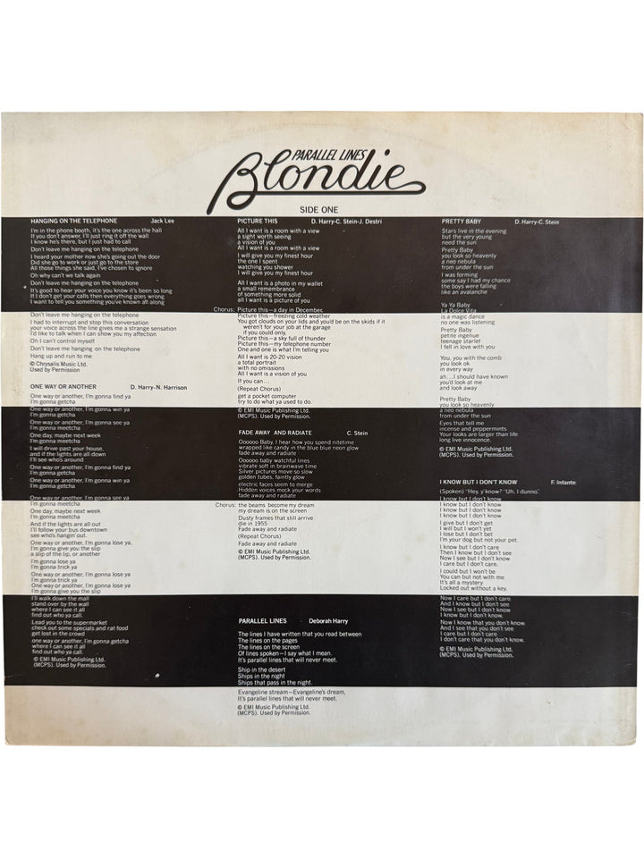 Blondie Parallel Lines Vinyl Record - Think Vintage Online Ltd