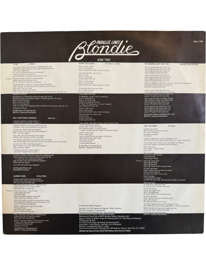 Blondie Parallel Lines Vinyl Record - Think Vintage Online Ltd