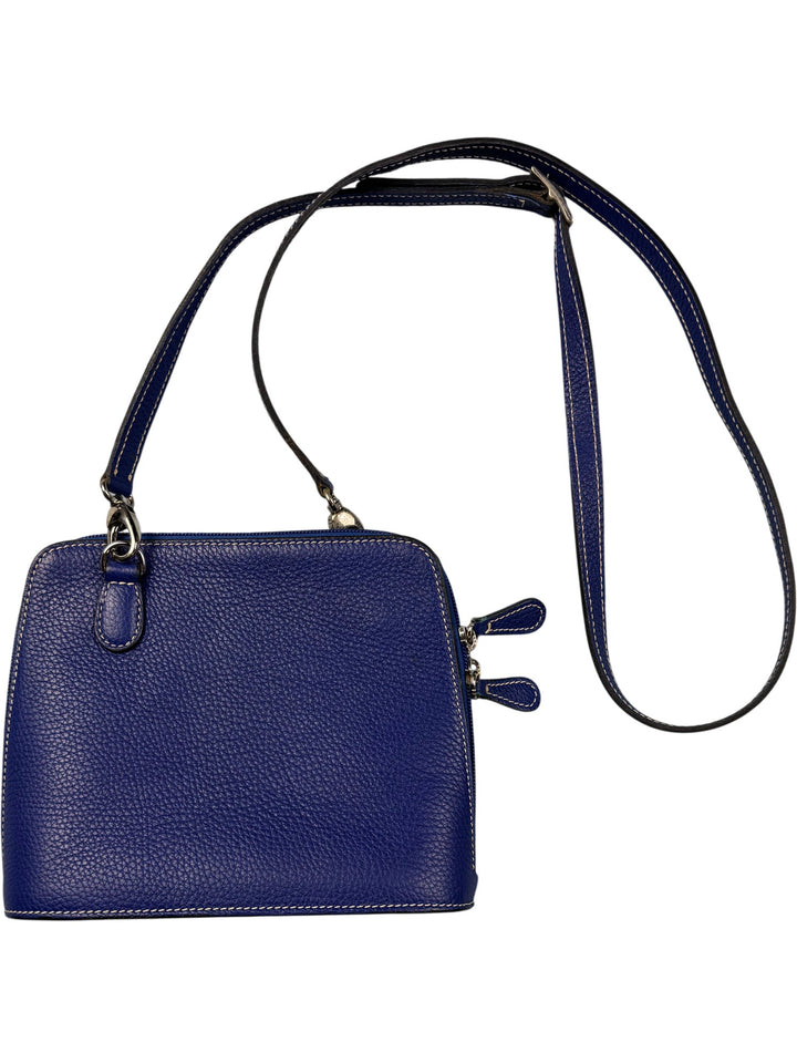 Blue Crossbody Leather Bag - Think Vintage ltd
