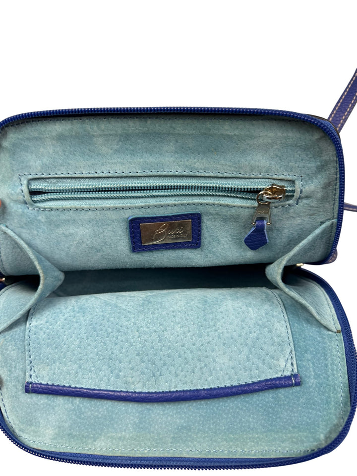 Blue Crossbody Leather Bag - Think Vintage ltd