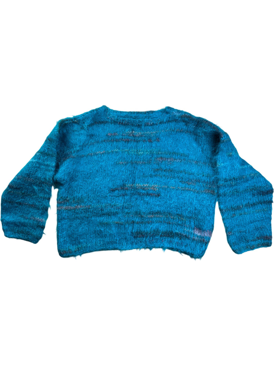 Blue Fuzzy Knit Sweater - XL - Think Vintage ltd