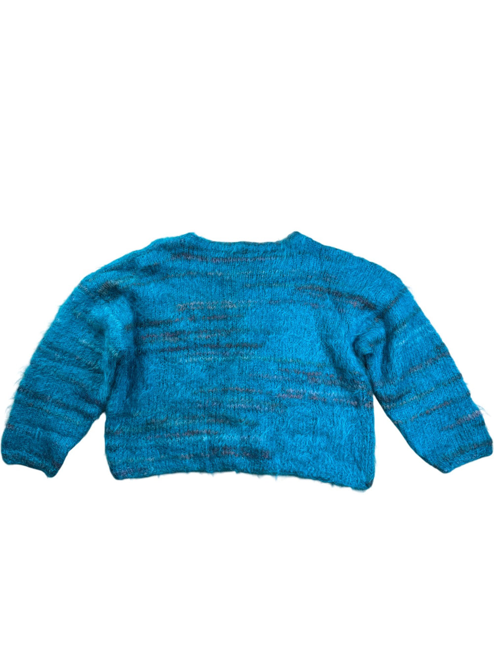 Blue Fuzzy Knit Sweater - XL - Think Vintage ltd