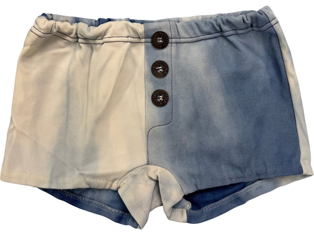 Blue Gradient Buttoned Shorts - XS - Think Vintage