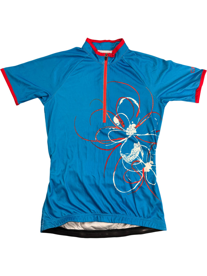 Blue Graphic Cycling Sports Jersey - Think Vintage Online Ltd
