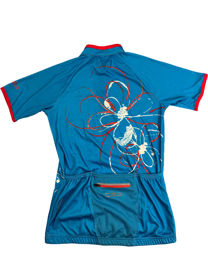 Blue Graphic Cycling Sports Jersey - Think Vintage Online Ltd