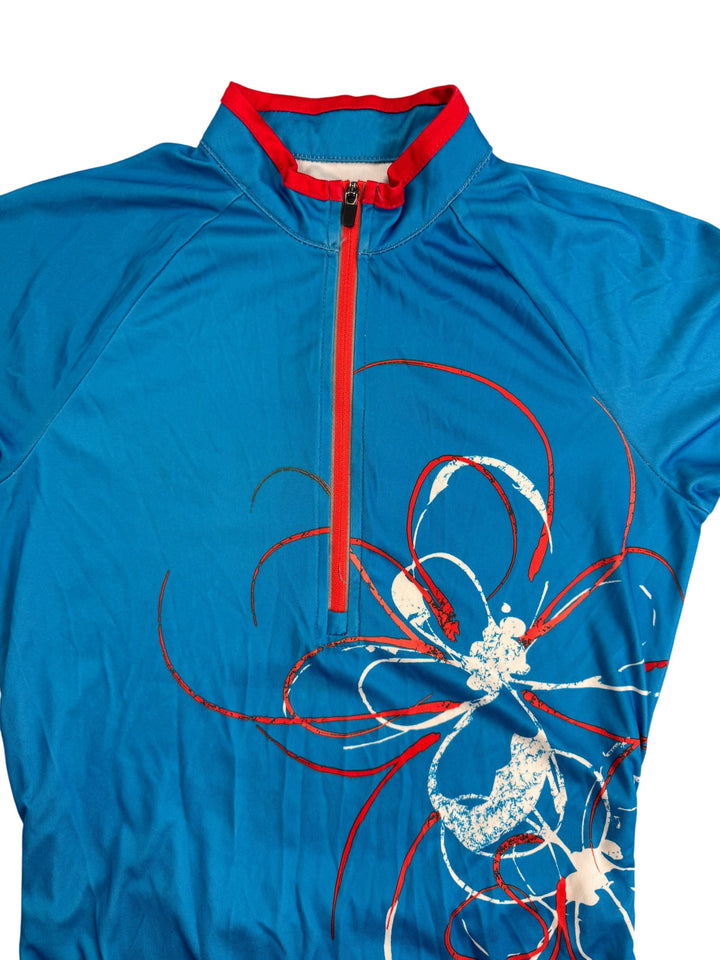 Blue Graphic Cycling Sports Jersey - Think Vintage Online Ltd