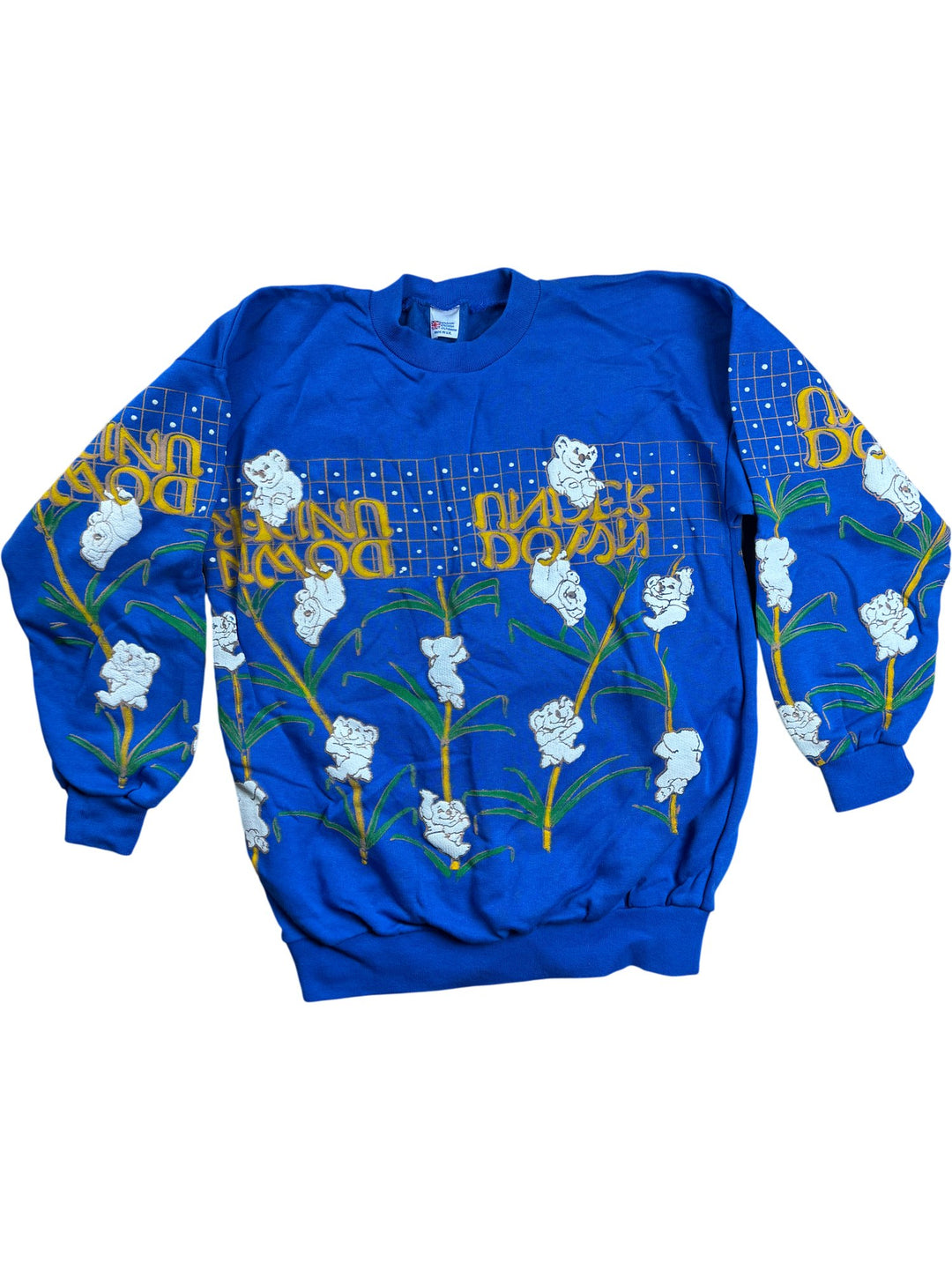 Blue Graphic Print Sweatshirt - M - Think Vintage ltd