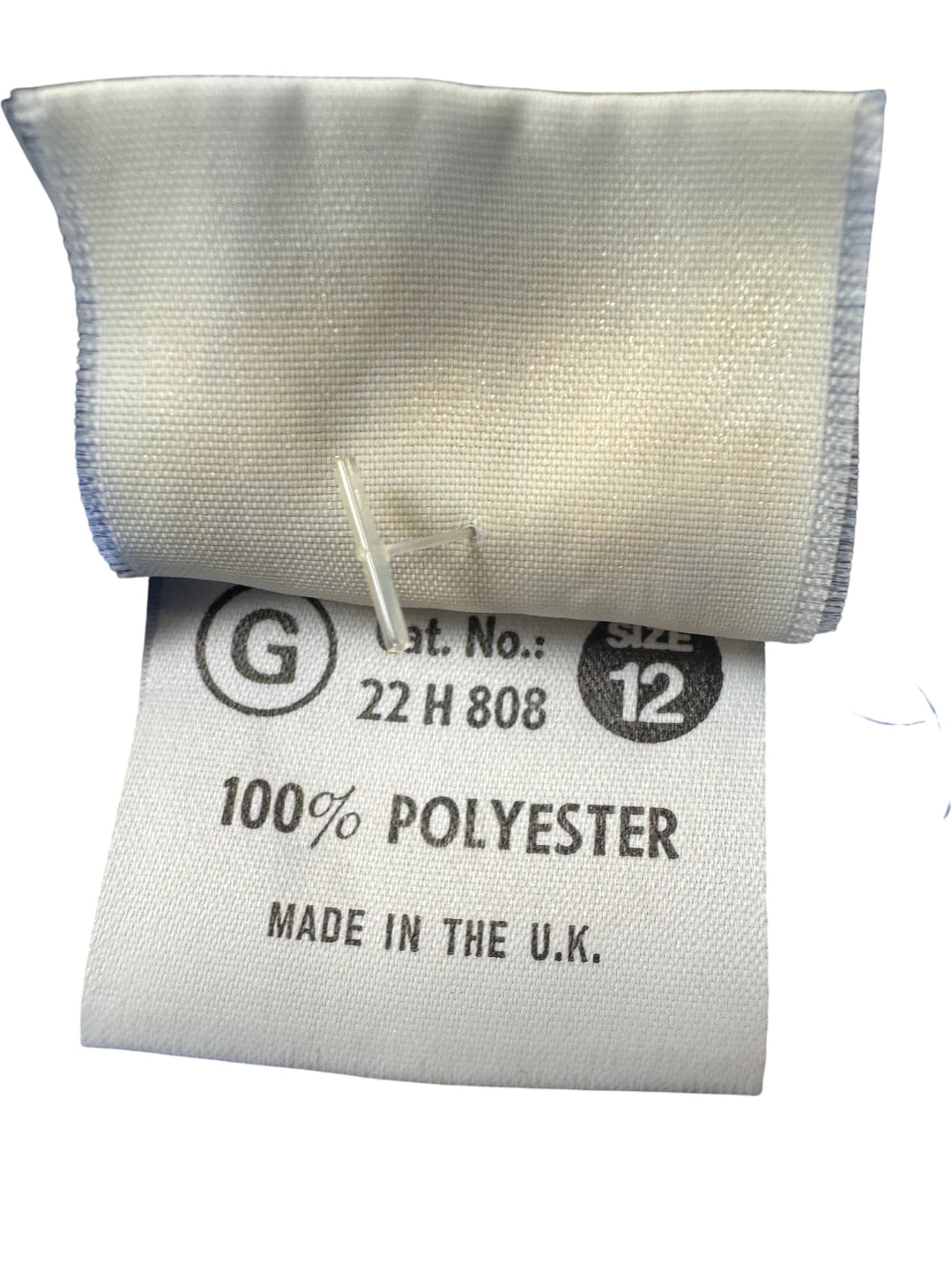 Blue High Neck Long Sleeved Blouse - M - Think Vintage