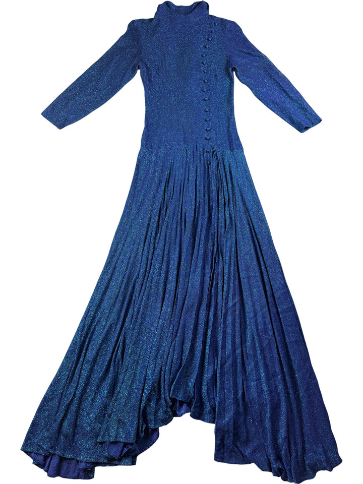 Blue Sparkling Maxi Dress - S