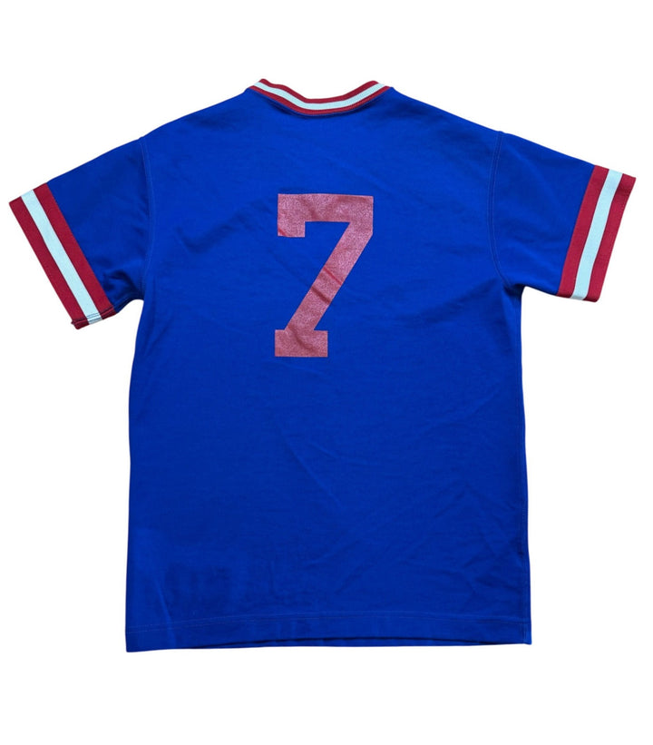 Blue Sports Jersey With Red Trim Number 7 - M