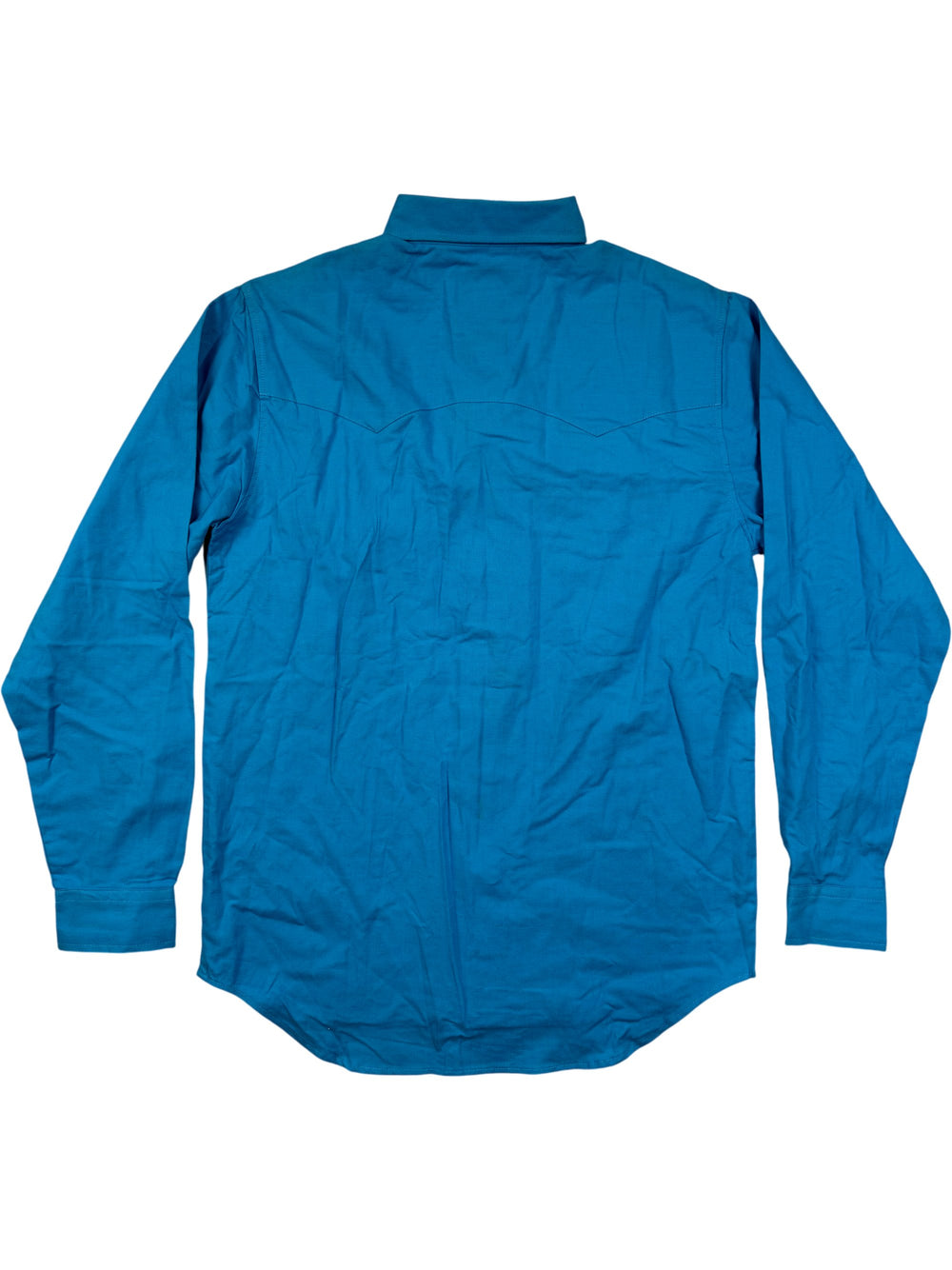 Blue Western Style Long Sleeved Shirt - M - Think Vintage Online Ltd