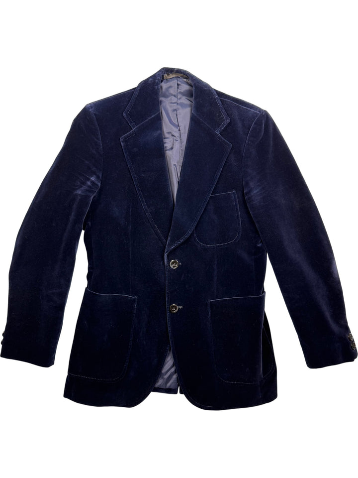 Blue velvet Jacket - S - Think Vintage