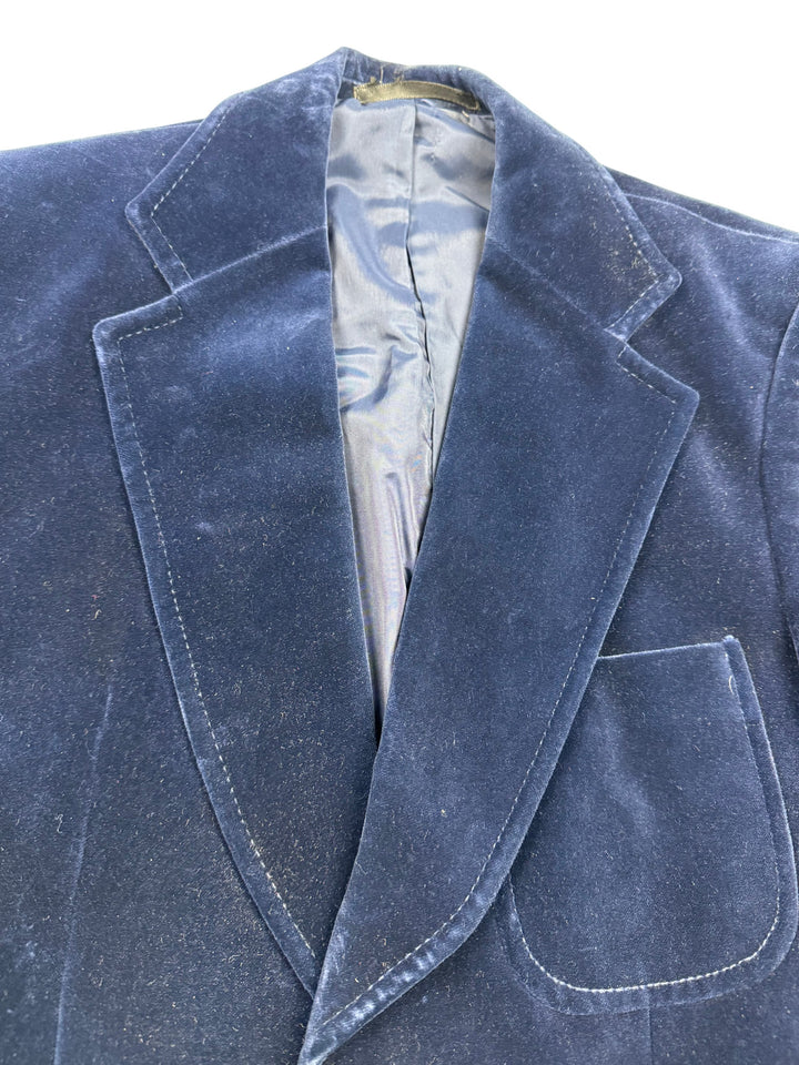 Blue velvet Jacket - S - Think Vintage