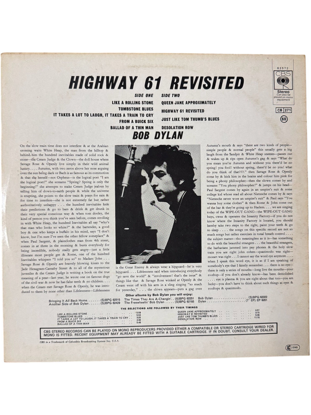 Bob Dylan Highway 61 Revisited Vinyl - Very Good