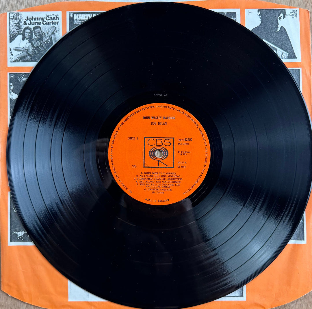 Bob Dylan John Wesley Harding Vinyl Record - Good+