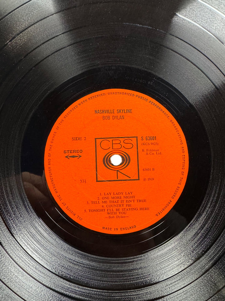 Bob Dylan Nashville Skyline Vinyl Album - Good+