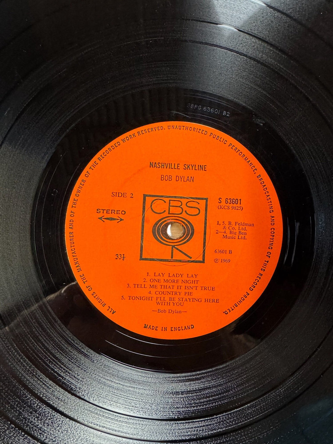 Bob Dylan Nashville Skyline Vinyl - Very Good
