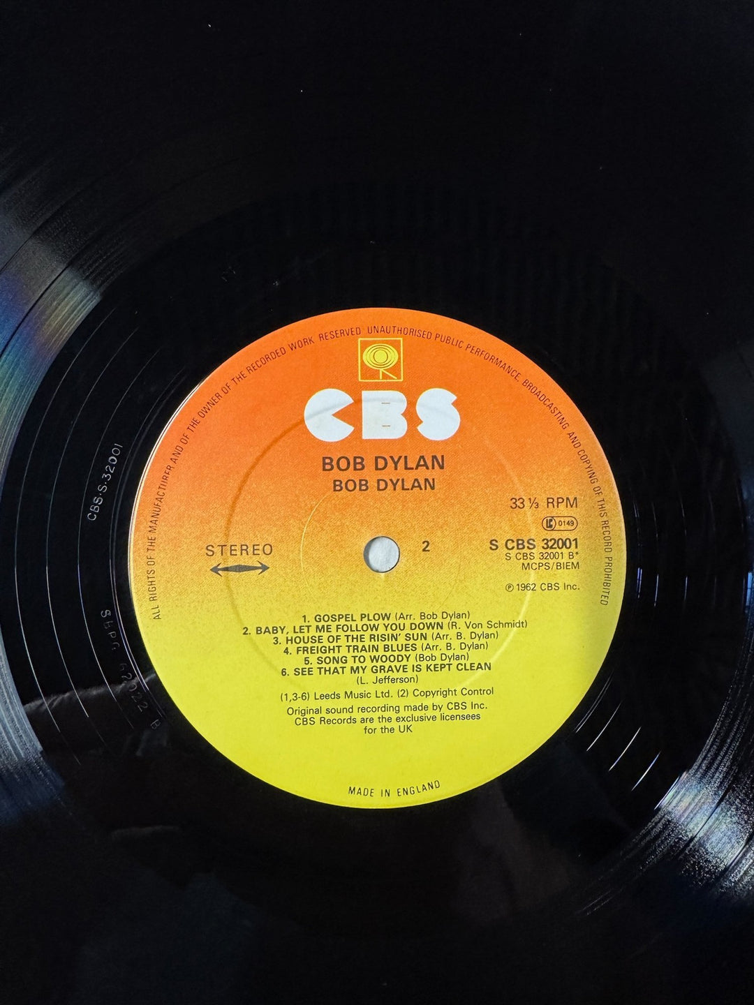 Bob Dylan Self-Titled Debut Album Vinyl - Very Good