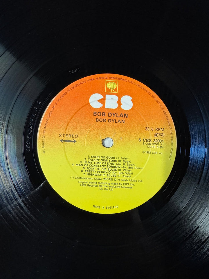 Bob Dylan Self-Titled Debut Album Vinyl - Very Good