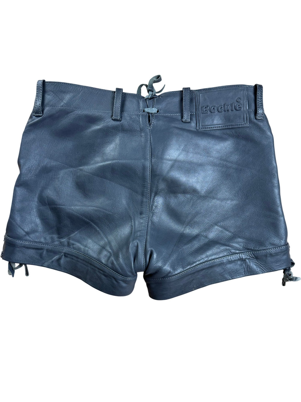 Bockle Black Leather Shorts - W35 - Think Vintage ltd