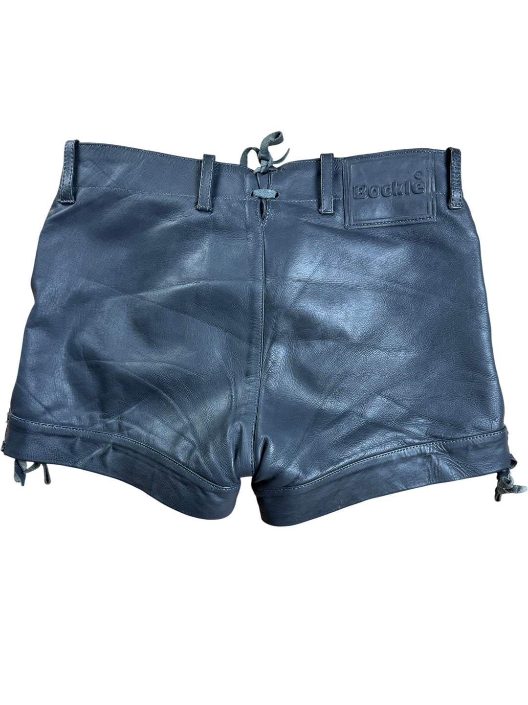 Bockle Black Leather Shorts - W35 - Think Vintage ltd