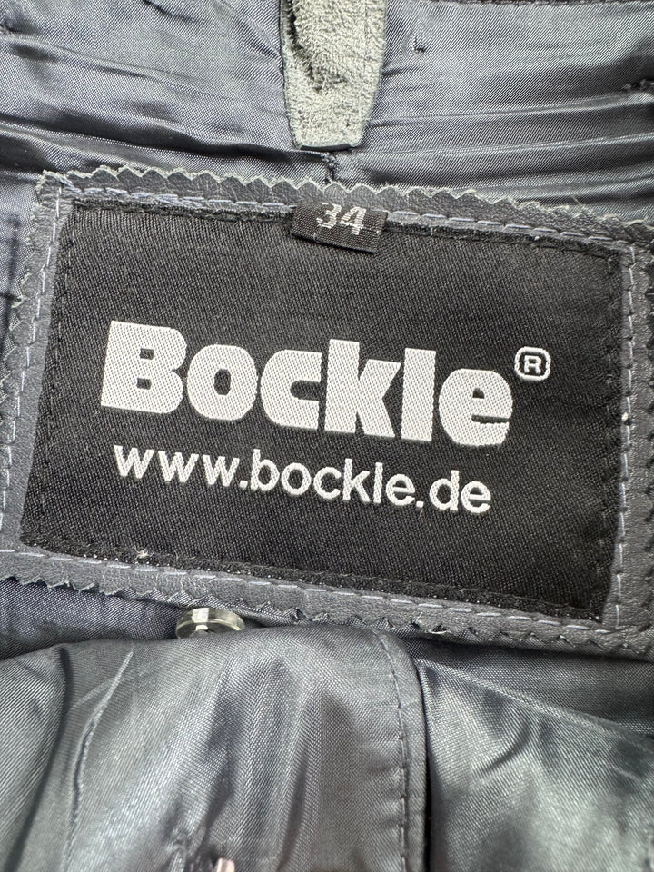 Bockle Black Leather Shorts - W35 - Think Vintage ltd